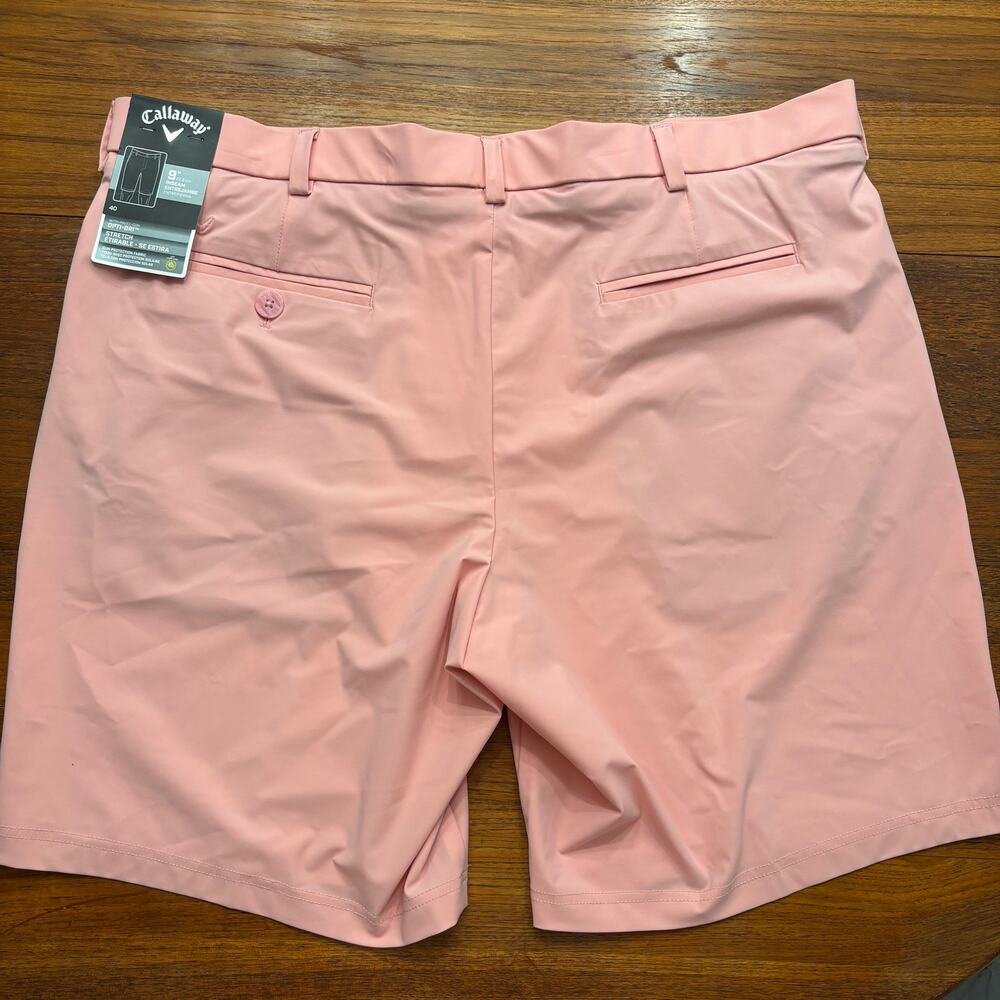 NWT Callaway Men's Golf Shorts Size 40W Candy Pink Lightweight Stretch Opti-Dry